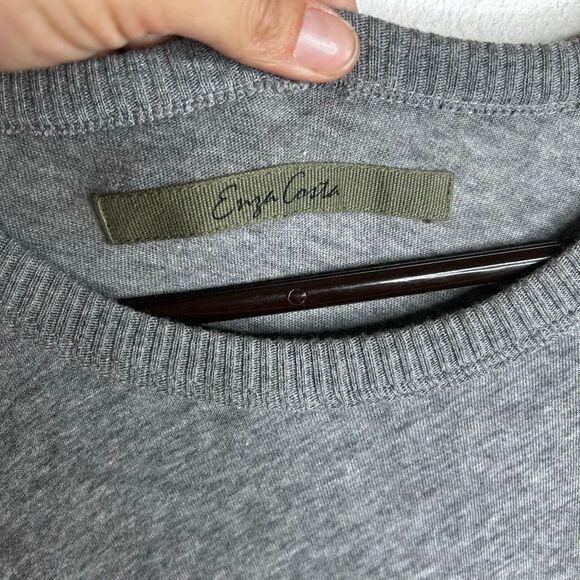 Enza Costa Light Gray Asymmetrical Midi Dress Size S Cashmere Blend Scoop Neck - Picture 4 of 8